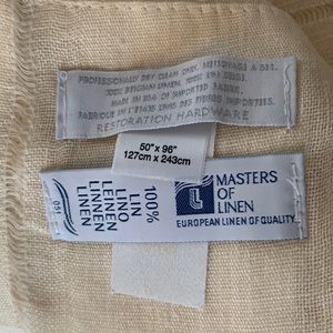 Restoration Hardware three panels Masters of Linen belgian linen 50 x 96